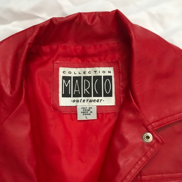 Red pleather Marco Jacket - Picture 3 of 4